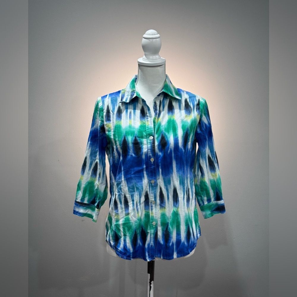 Colorful Chico’s Button Down Shirt Size (0) 4 EUC